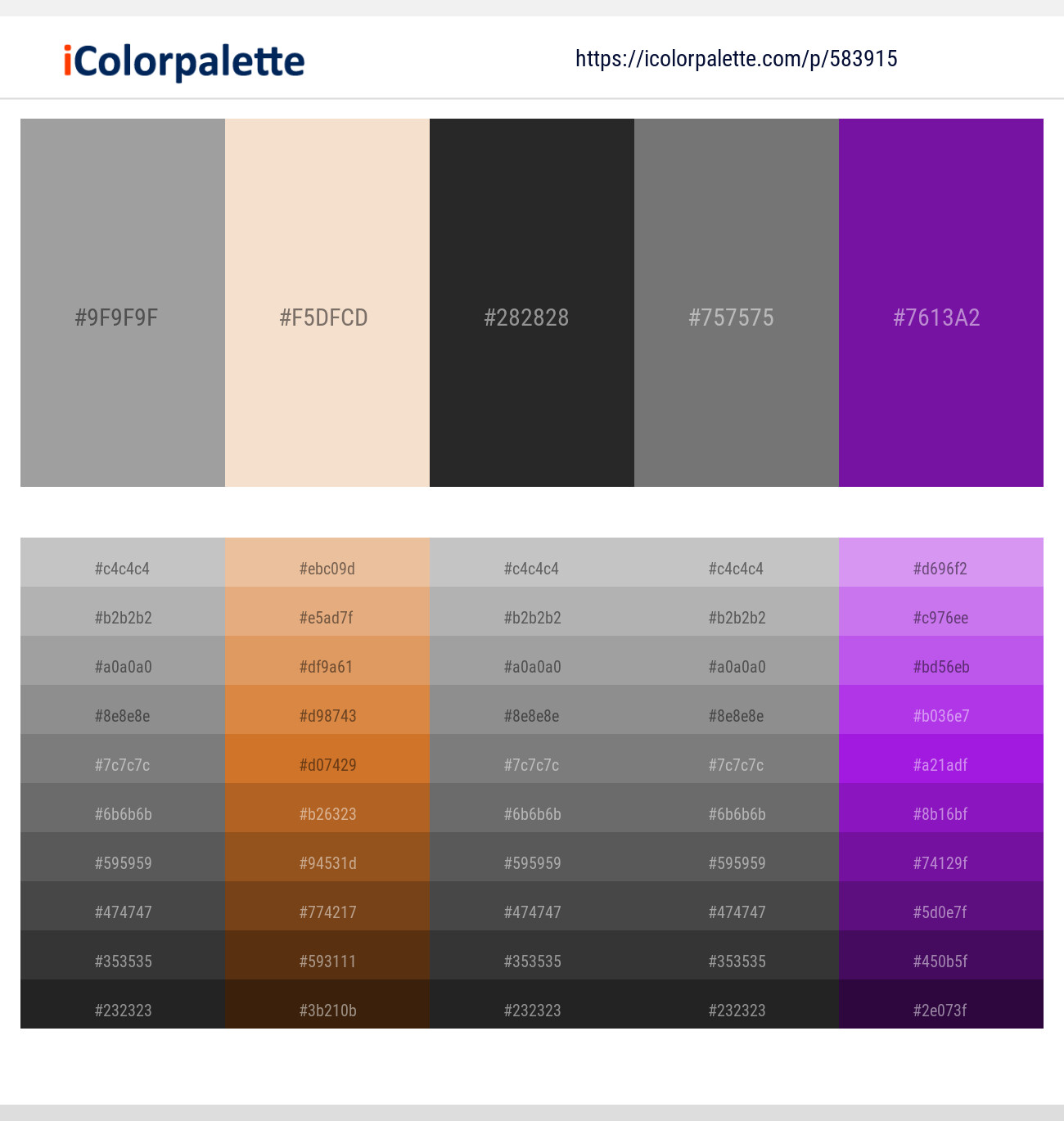 Silver Chalice – Albescent White – Mine Shaft – Boulder – Seance Color scheme