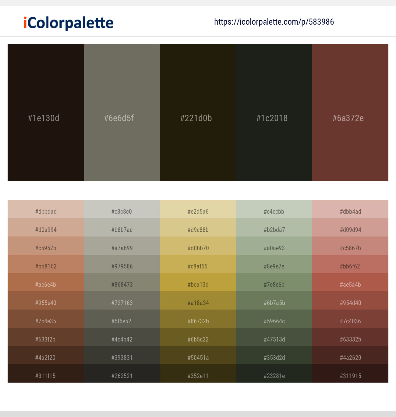 Eternity – Flint – Karaka – Log Cabin – Spice Color scheme
