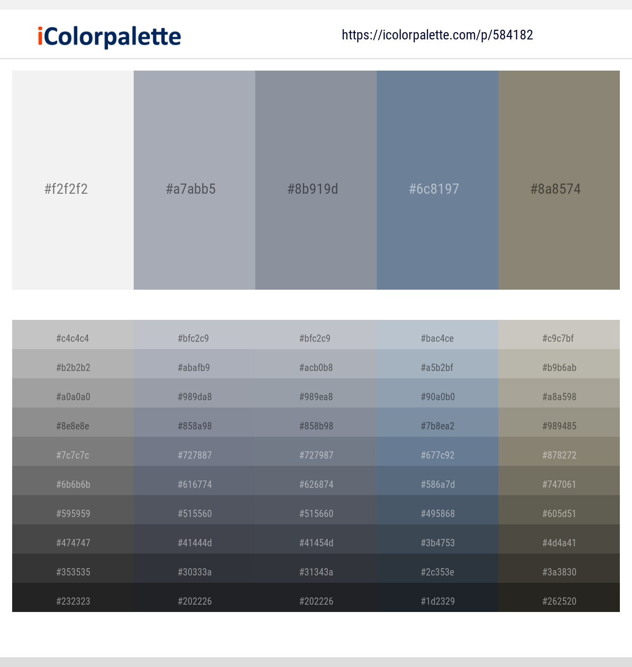 Concrete – Aluminium – Manatee – Lynch – Granite Green Color scheme