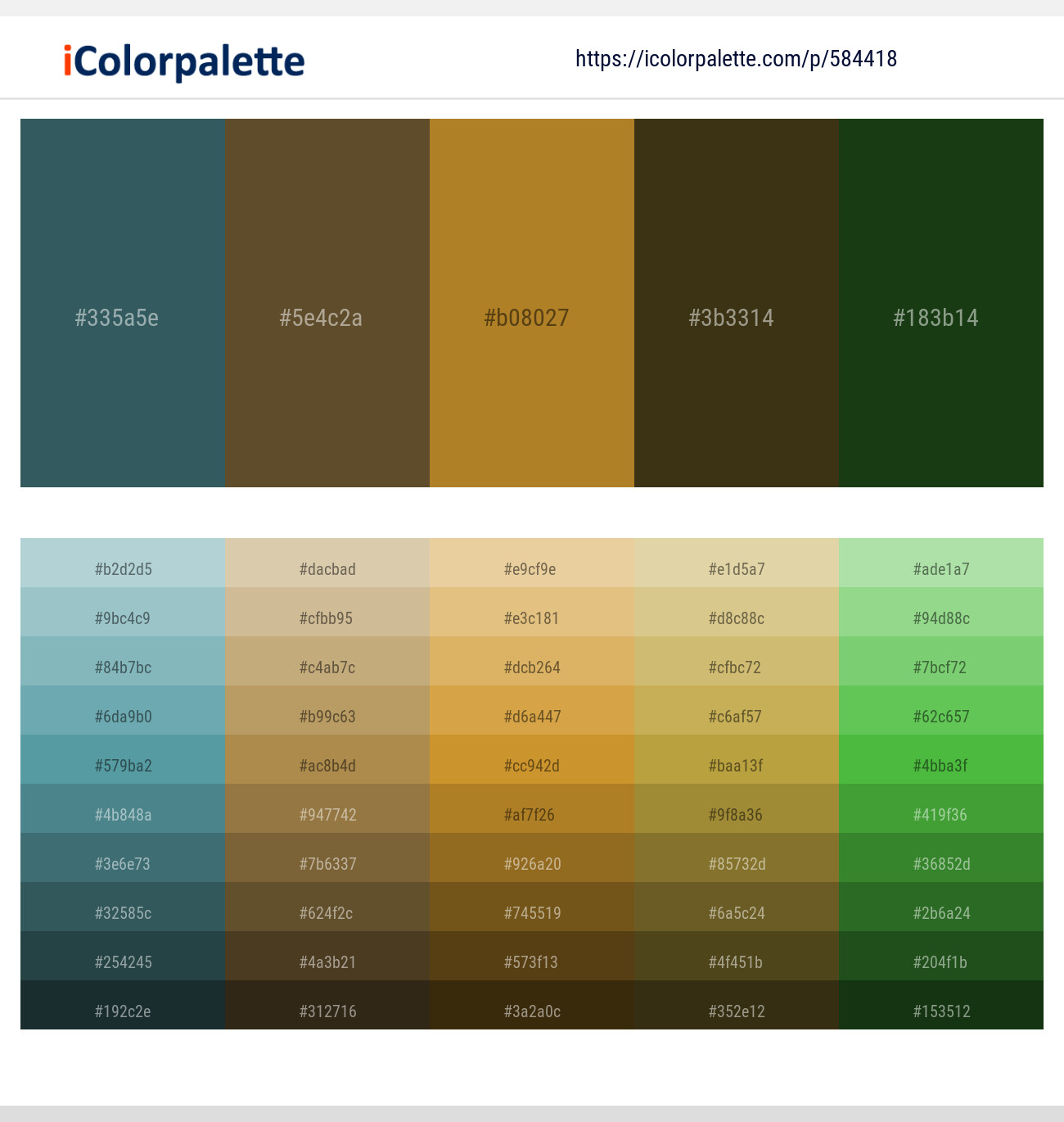 Spectra – Shingle Fawn – Marigold – Woodrush – Seaweed Color scheme