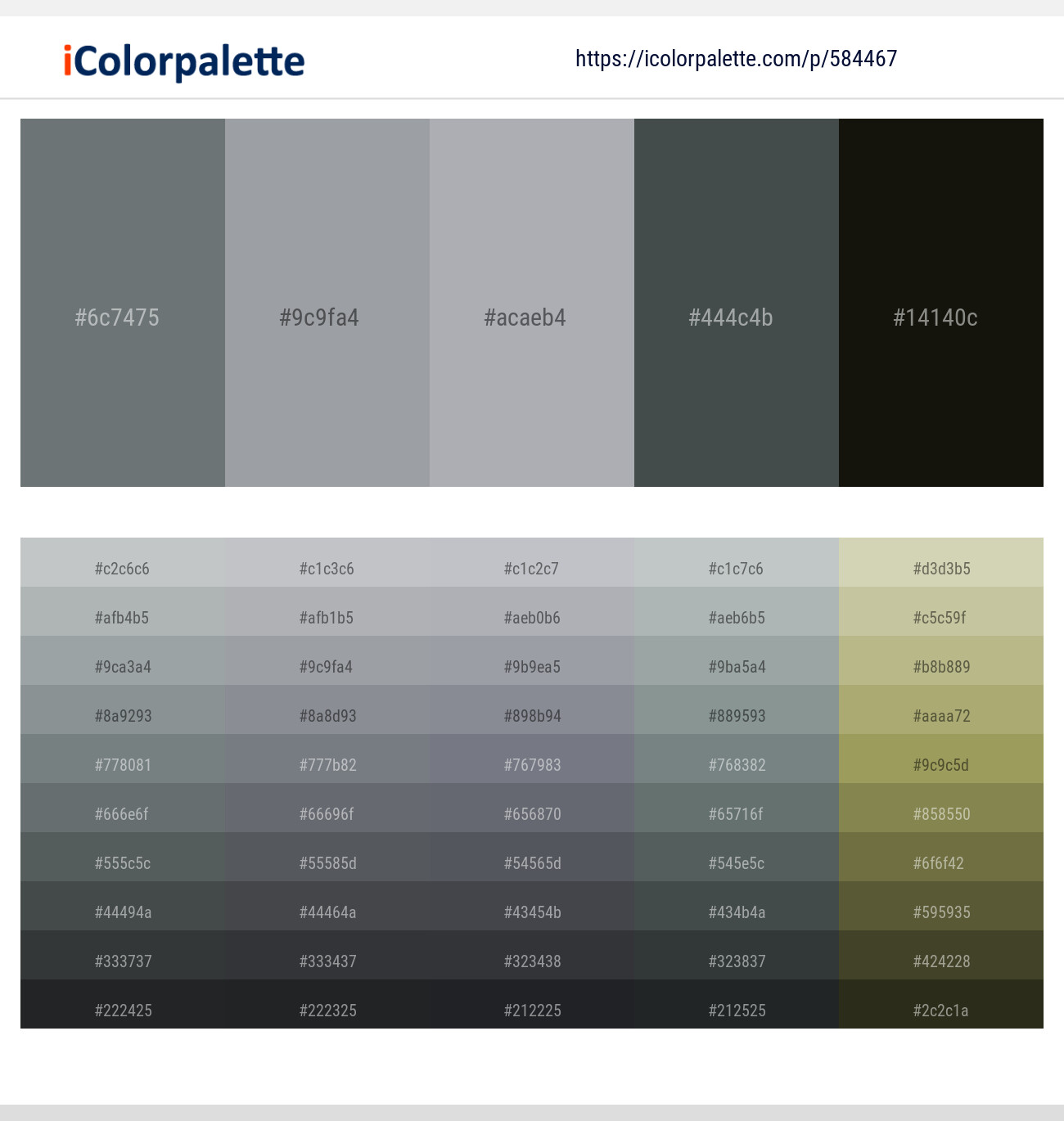 Sirocco – Gray Chateau – Bombay – Cape Cod – Rangoon Green Color scheme