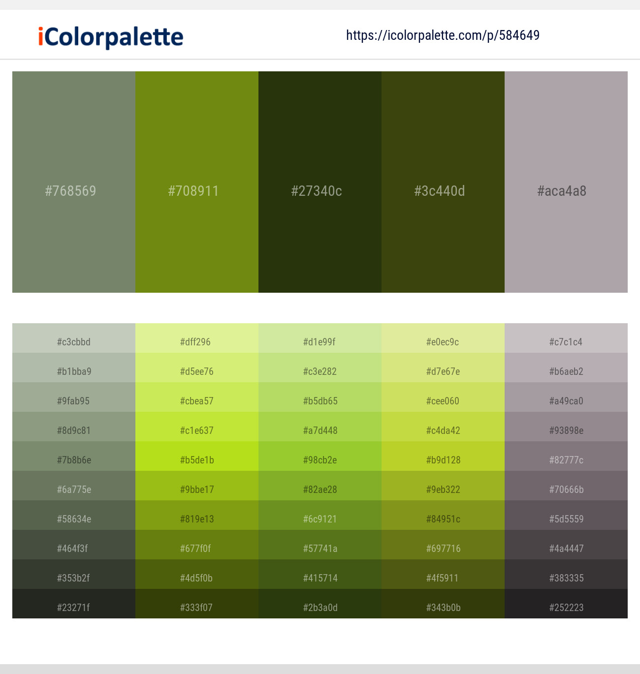 Camouflage Green – Olivetone – Turtle Green – Waiouru – Shady Lady Color scheme