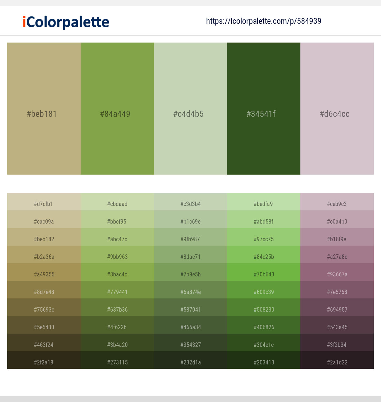 Indian Khaki – Chelsea Cucumber – Coriander – Thatch Green – Maverick Color scheme