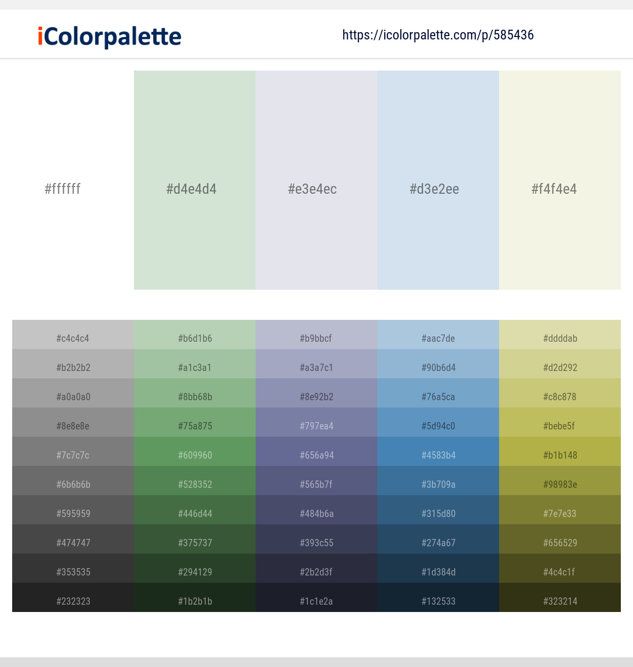 White – Surf Crest – Athens Gray – Botticelli – Ecru White Color scheme
