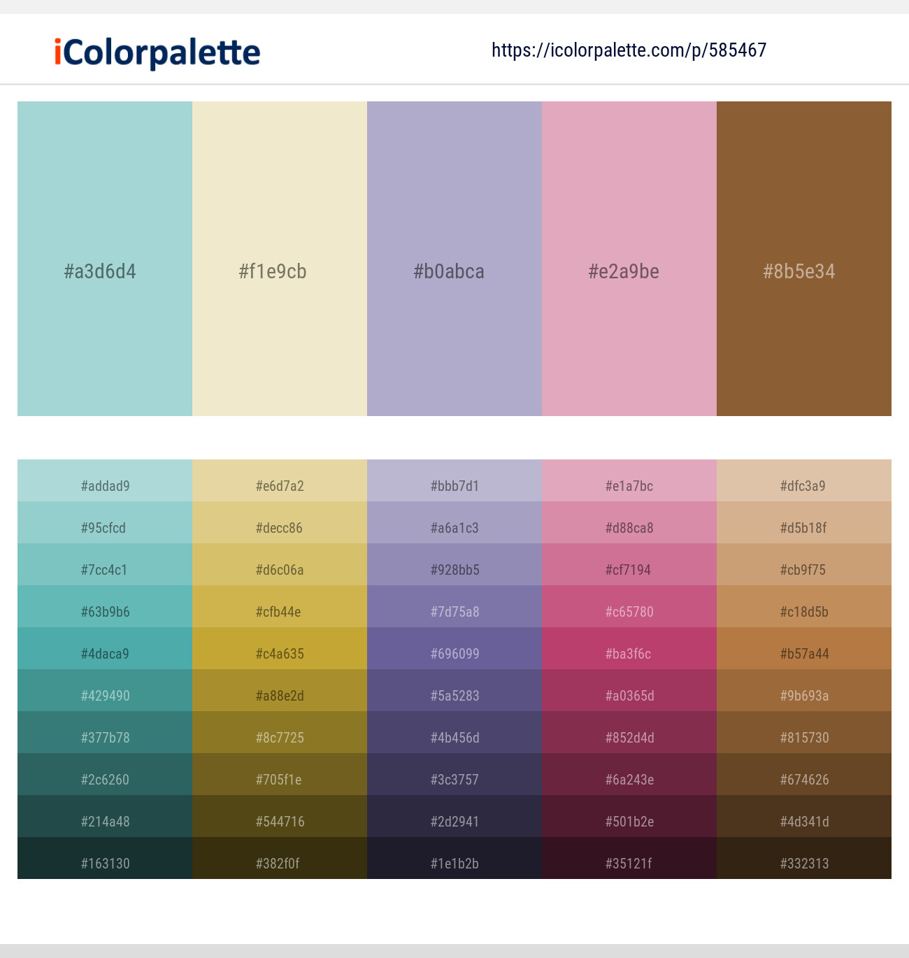 Sinbad – Wheatfield – Logan – Light Orchid – Potters Clay Color scheme
