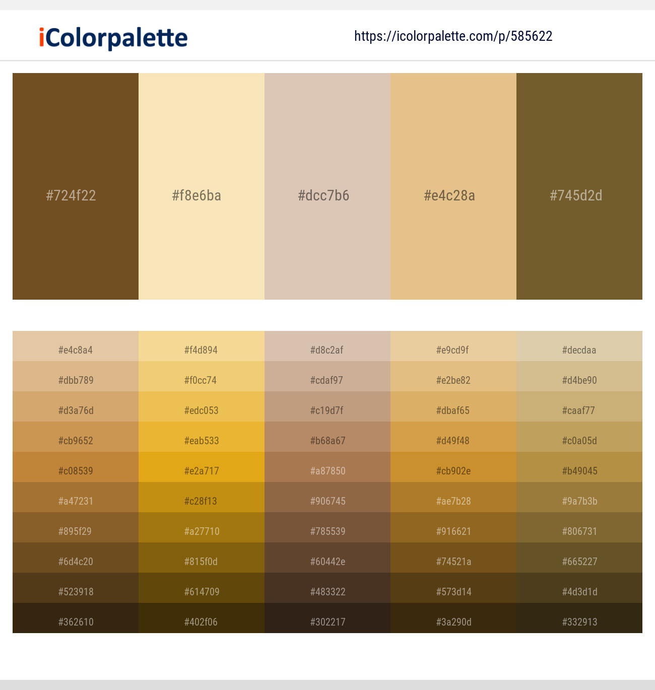 Dallas – Dairy Cream – Akaroa – Gold Sand – Old Copper Color scheme