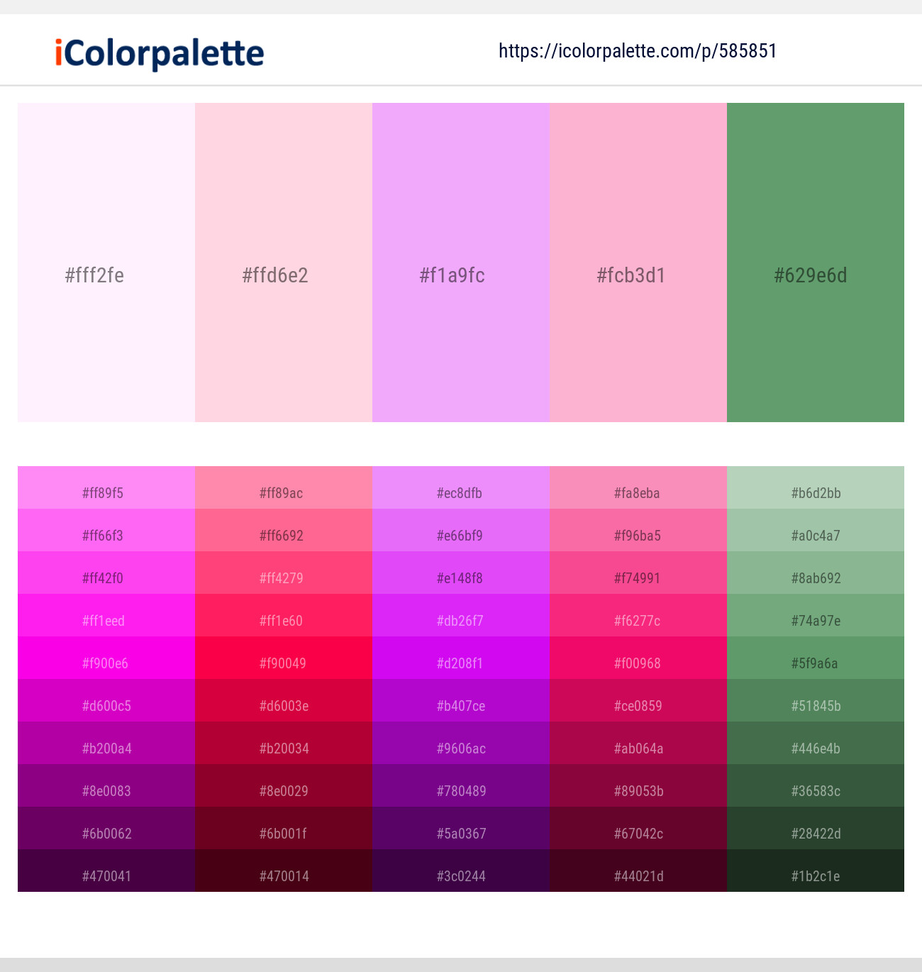 585851Tutu – Pastel Pink – Mauve – Lavender Pink – Aqua Forest Color scheme