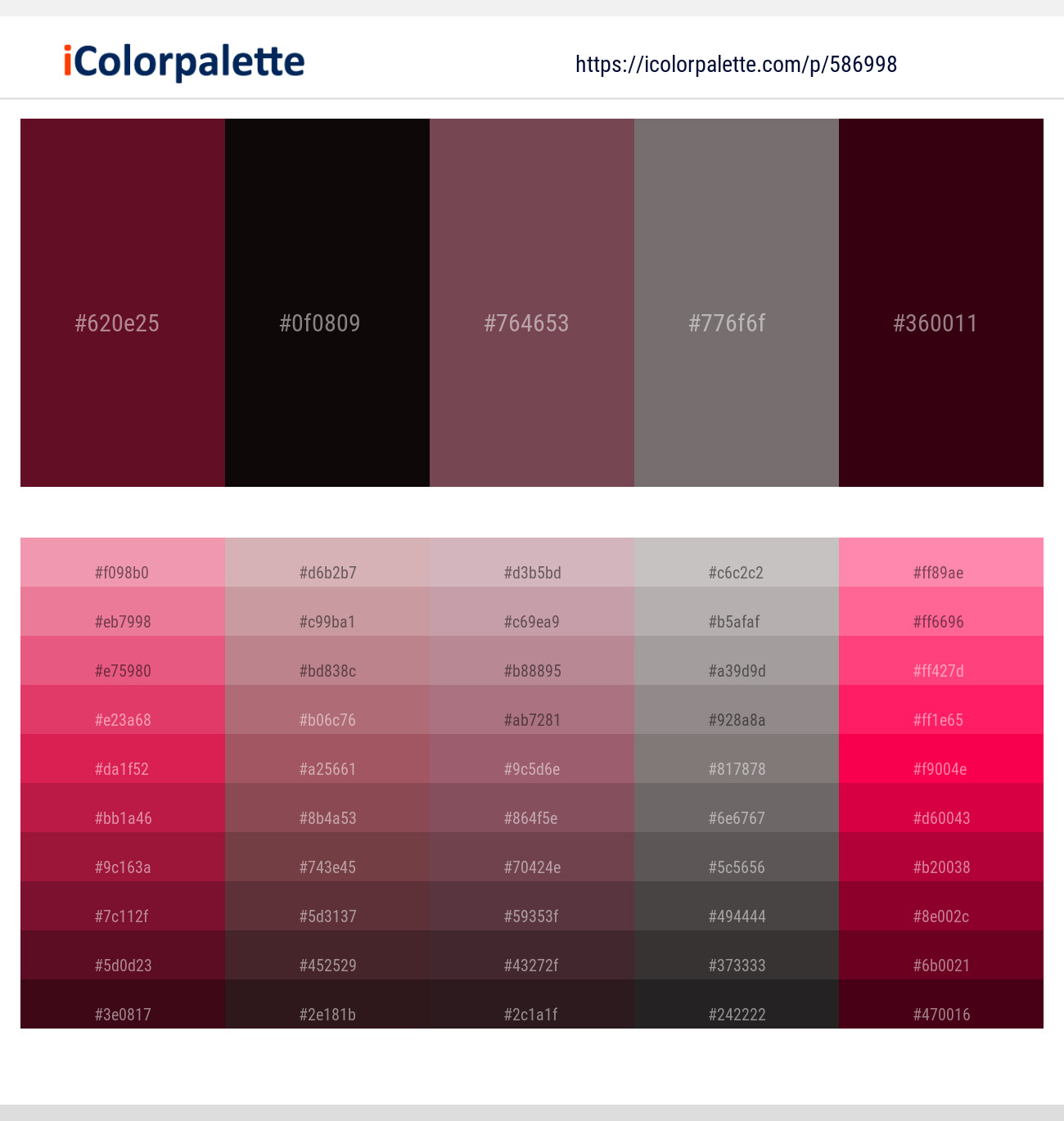 586998Maroon Oak – Night Rider – Ferra – Dove Gray – Temptress Color scheme