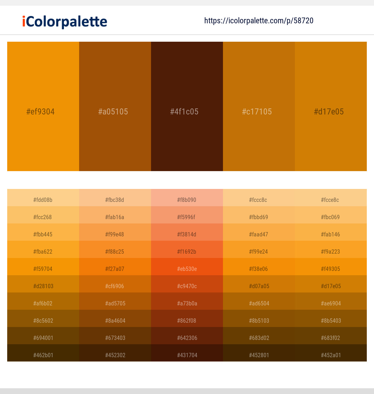Tangerine – Rich Gold – Bracken – Indochine – Indochine Color scheme