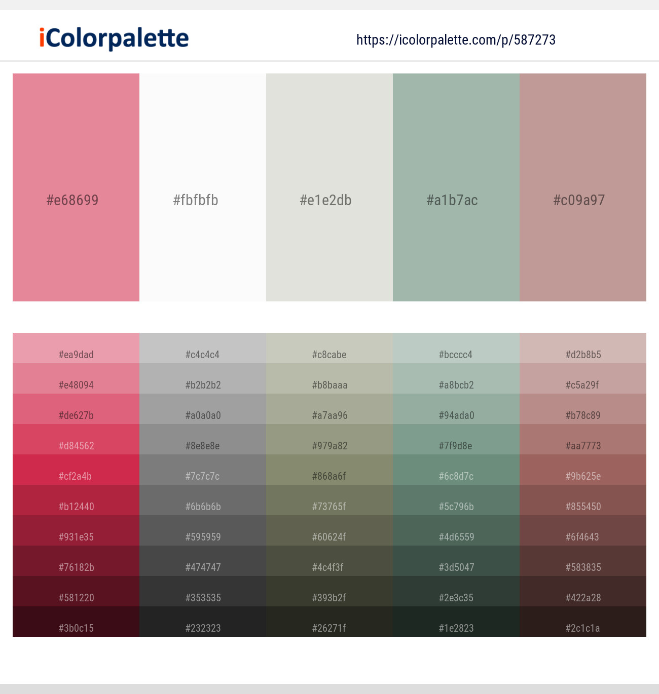 587273Deep Blush – Alabaster – Quill Gray – Edward – Quicksand Color scheme