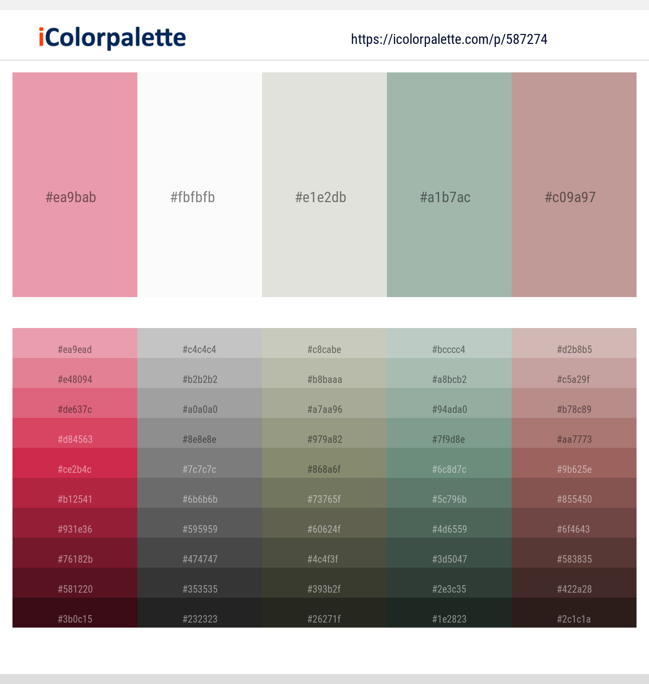 587274Sea Pink – Alabaster – Quill Gray – Edward – Quicksand Color scheme