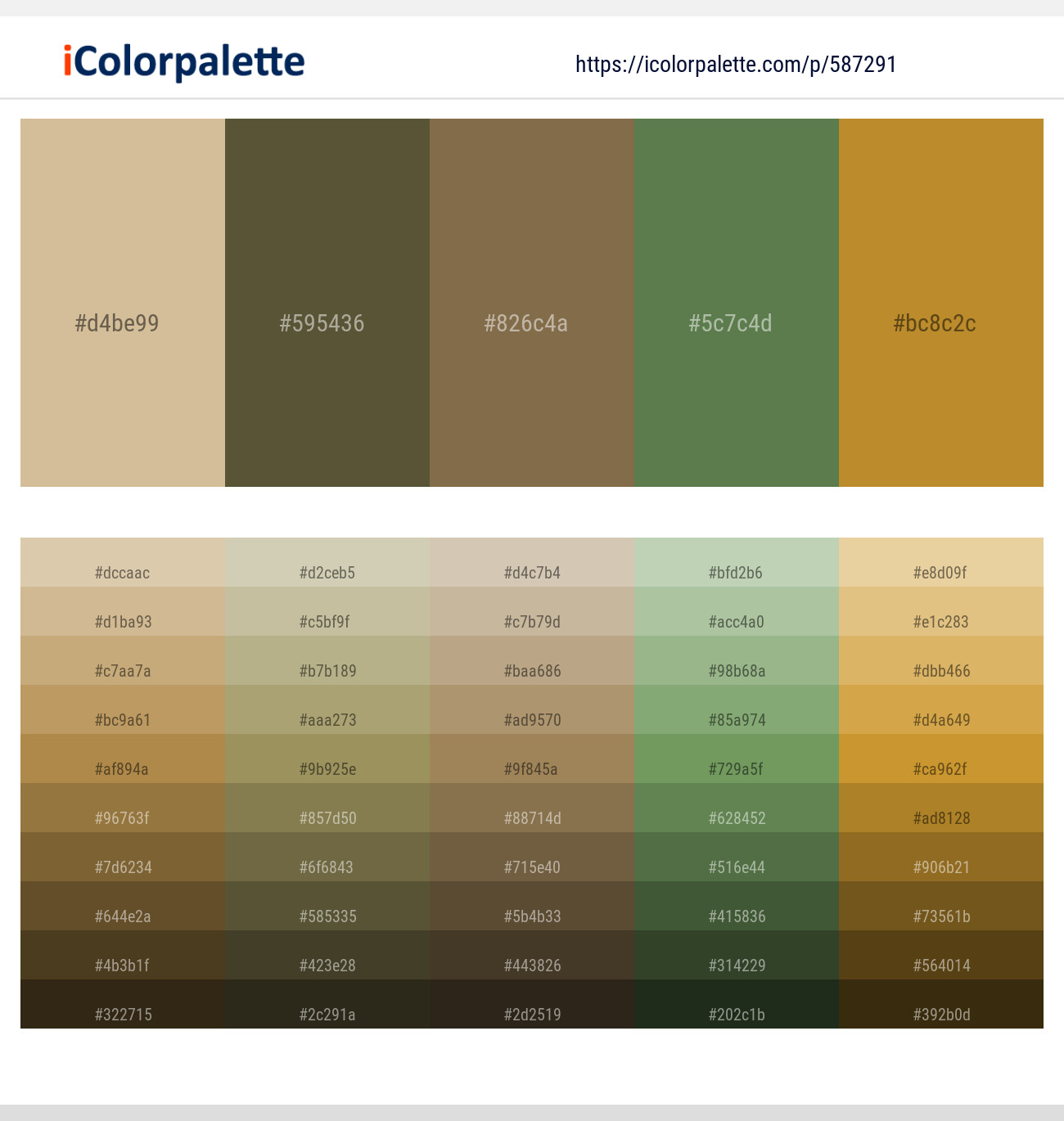 Pavlova – Hemlock – Shadow – Dingley – Marigold Color scheme
