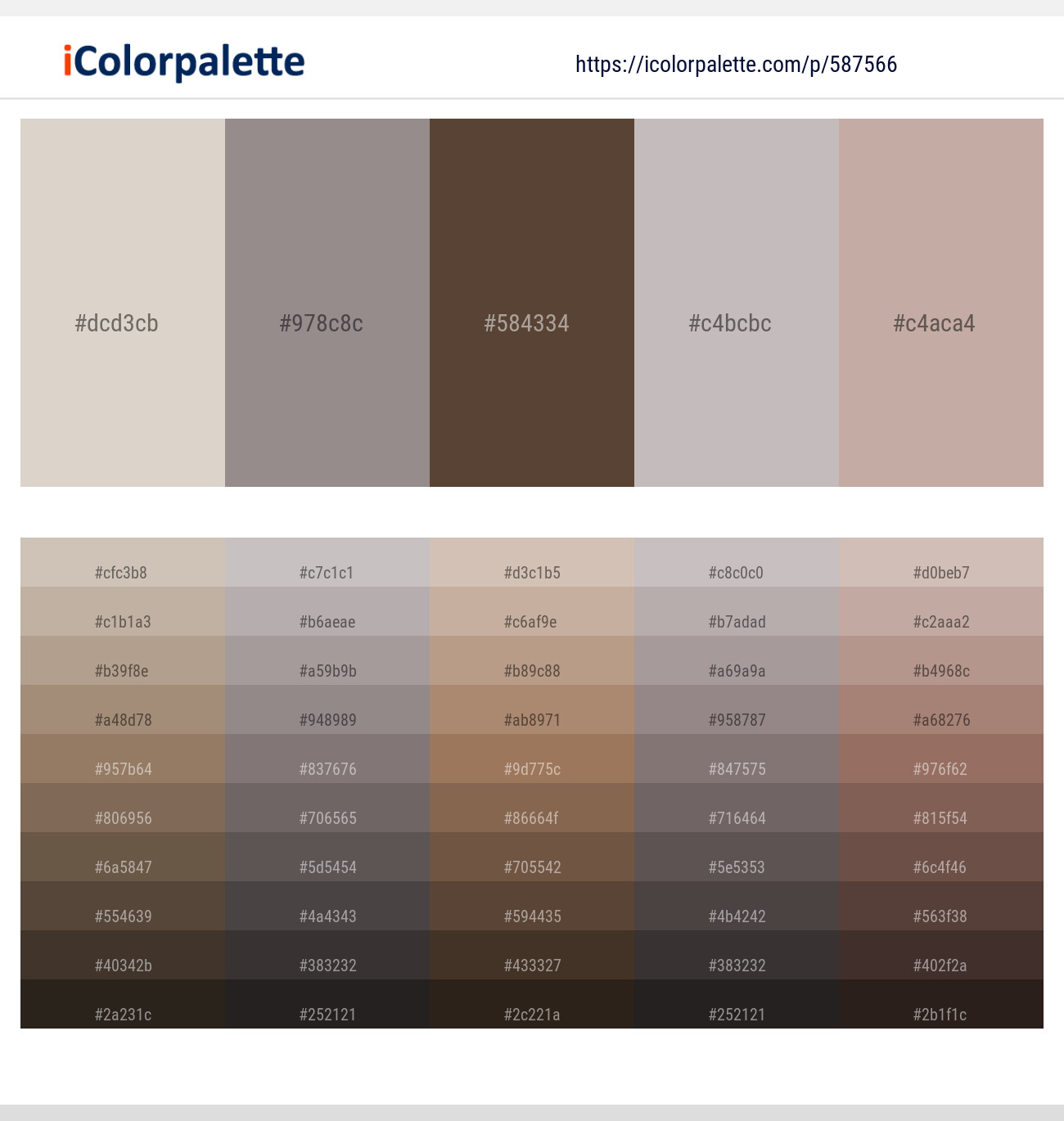 587566Swirl – Dusty Gray – Millbrook – Pink Swan – Malta Color scheme