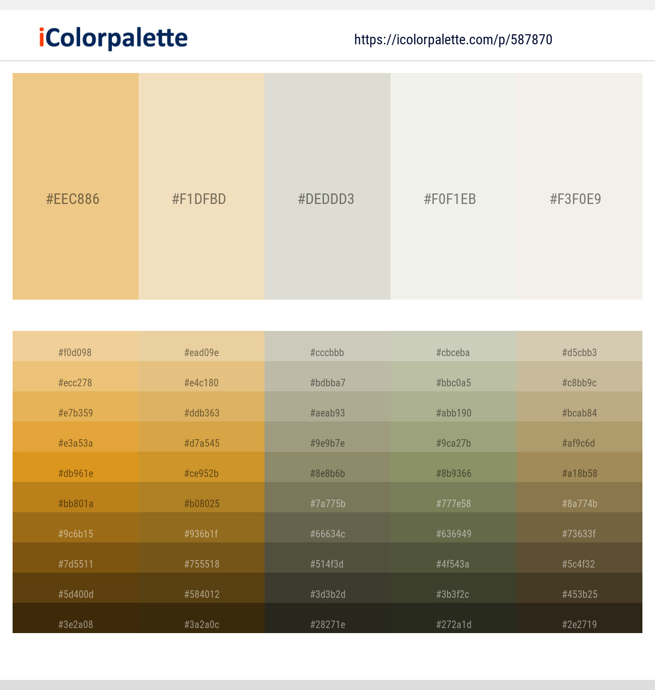 Flax – Chamois – Westar – Cararra – Spring Wood Color scheme
