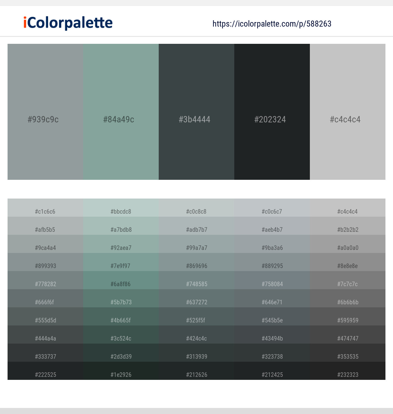Pewter – Cascade – Cape Cod – Shark – Silver Color scheme