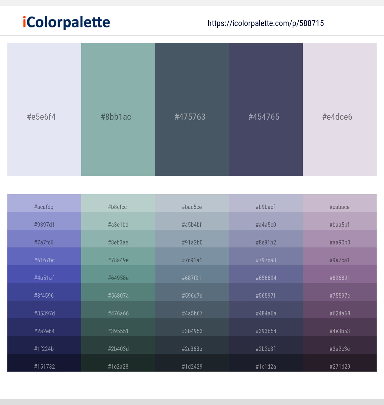 White Lilac – Cascade – River Bed – Mulled Wine – Mischka Color scheme