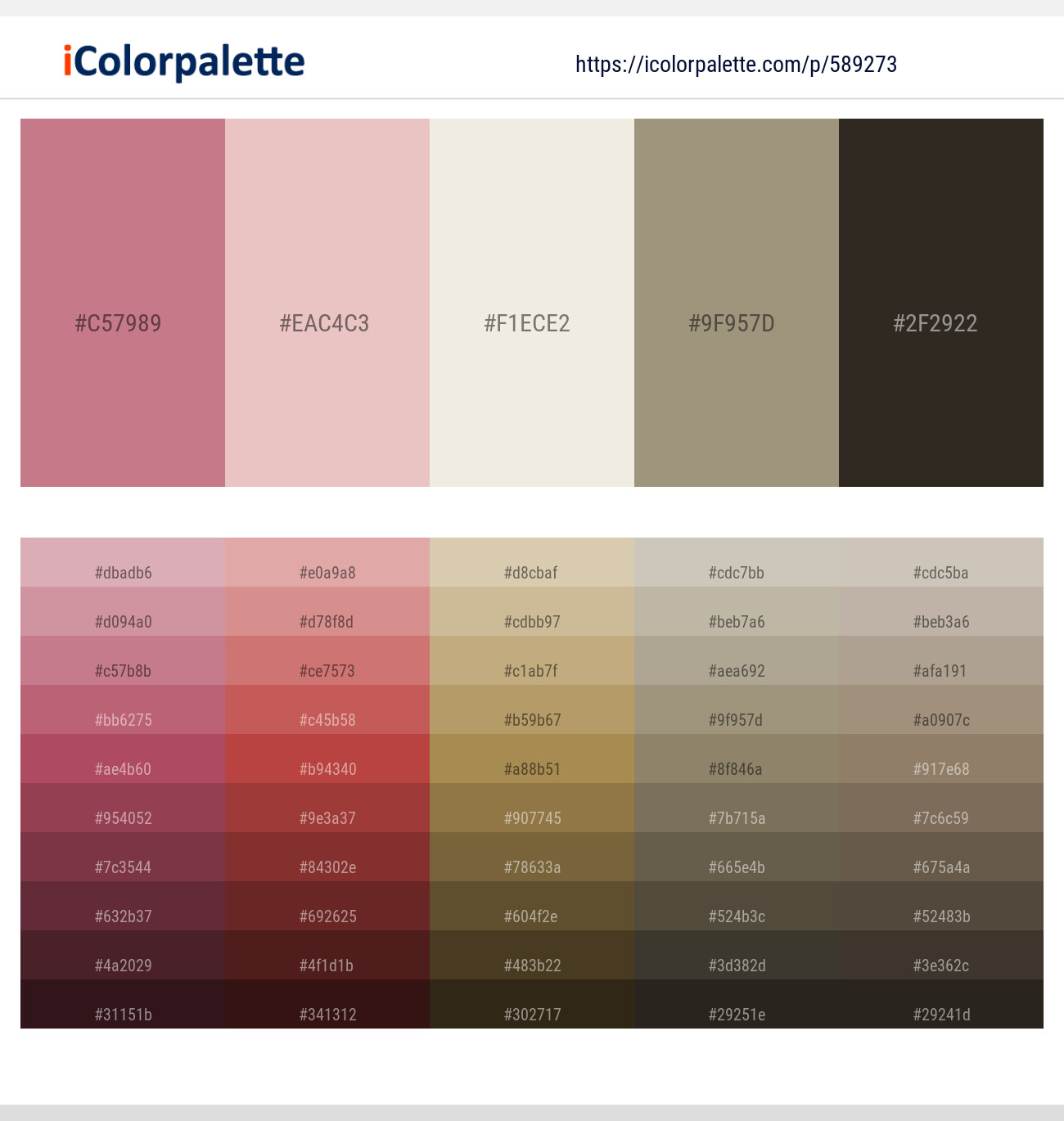 589273Old Rose – Rose Fog – Dawn Pink – Gurkha – Zeus Color scheme