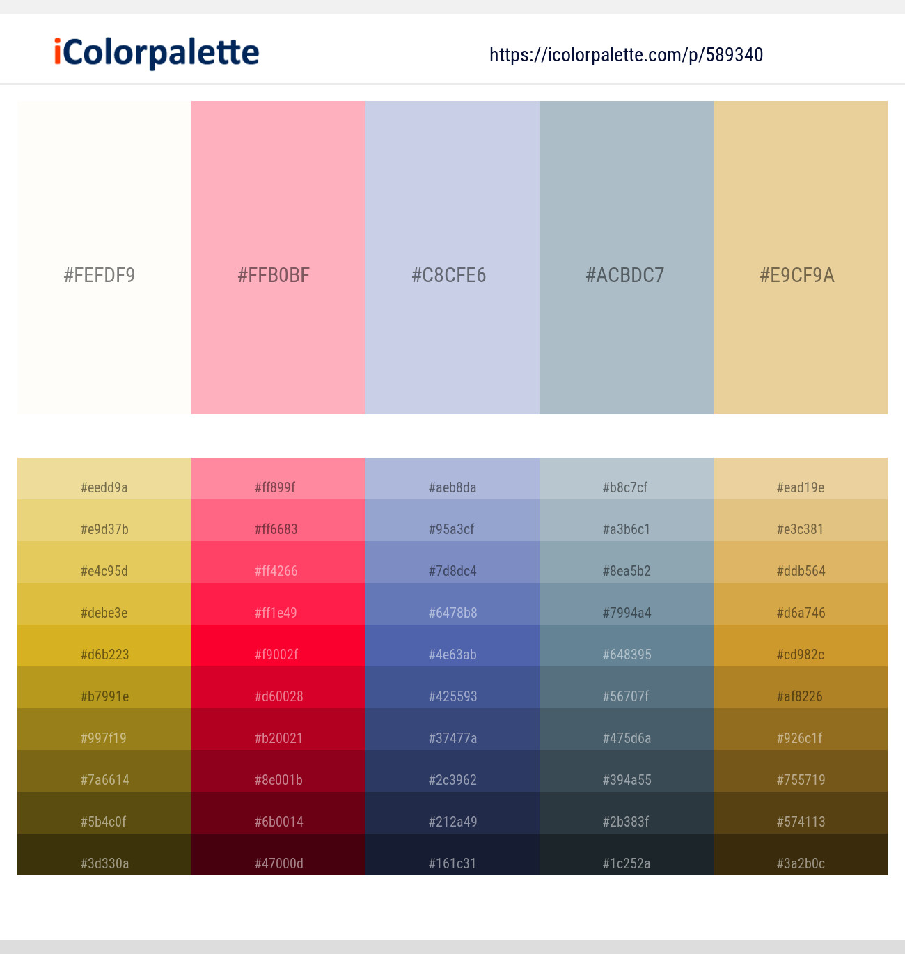 Bianca – Sundown – Periwinkle Gray – Heather – Putty Color scheme