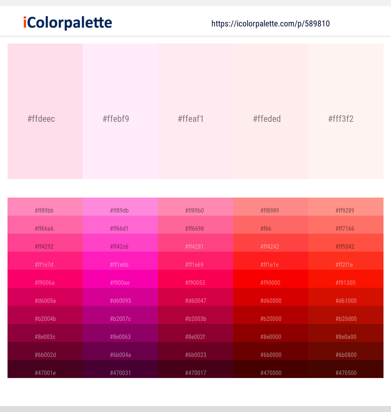 Pale Rose – Tutu – Lavender blush – Chablis – Chablis Color scheme