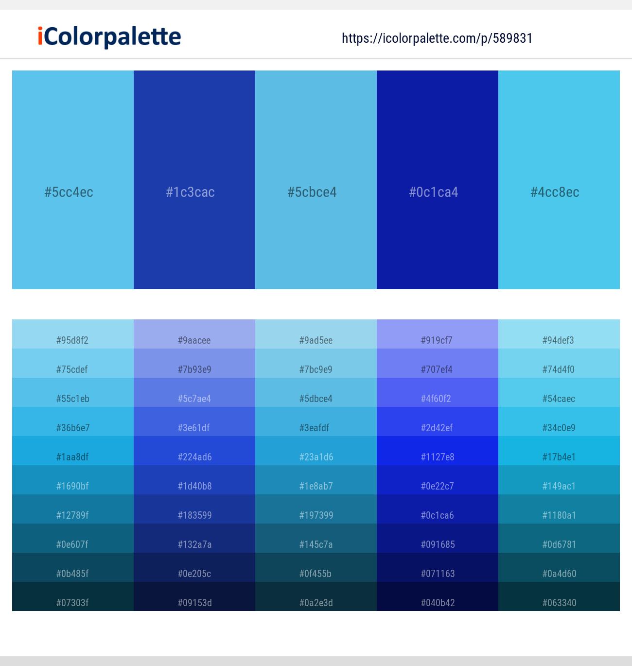 Picton Blue – Persian Blue – Picton Blue – Torea Bay – Picton Blue Color scheme