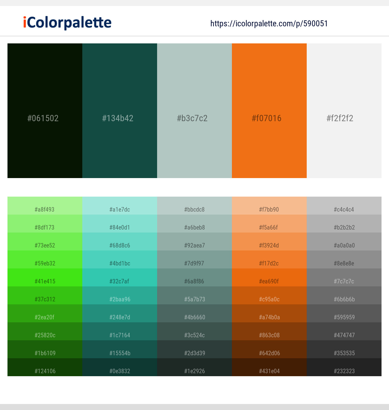 Black Forest – Eden – Opal – Tango – Concrete Color scheme