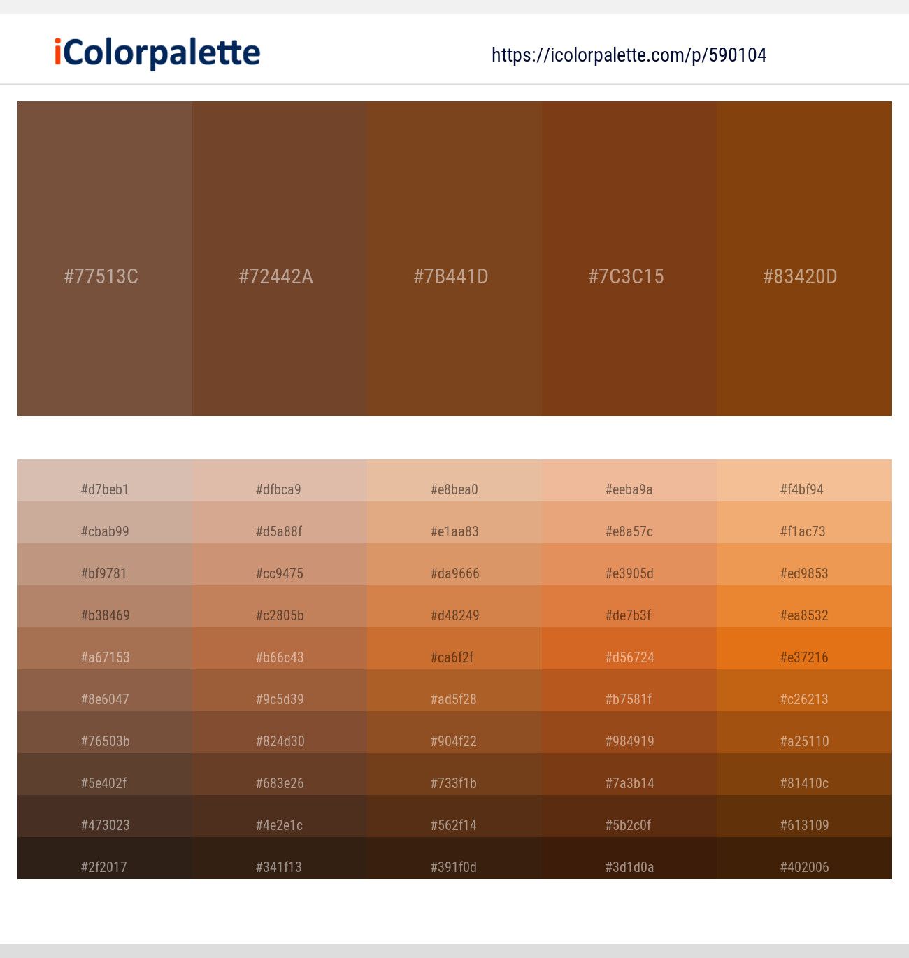 Old Copper – Old Copper – Russet – Copper Canyon – Korma Color scheme