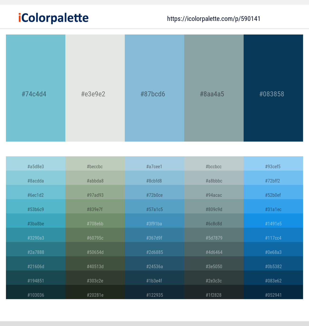 Viking – Gray Nurse – Half Baked – Granny Smith – Tarawera Color scheme