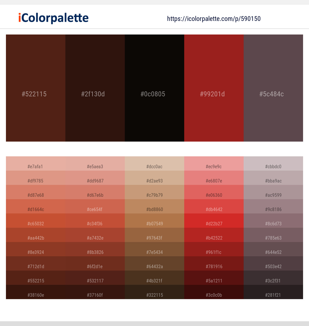 590150Brown Derby – Coffee Bean – Asphalt – Old Brick – Don Juan Color scheme