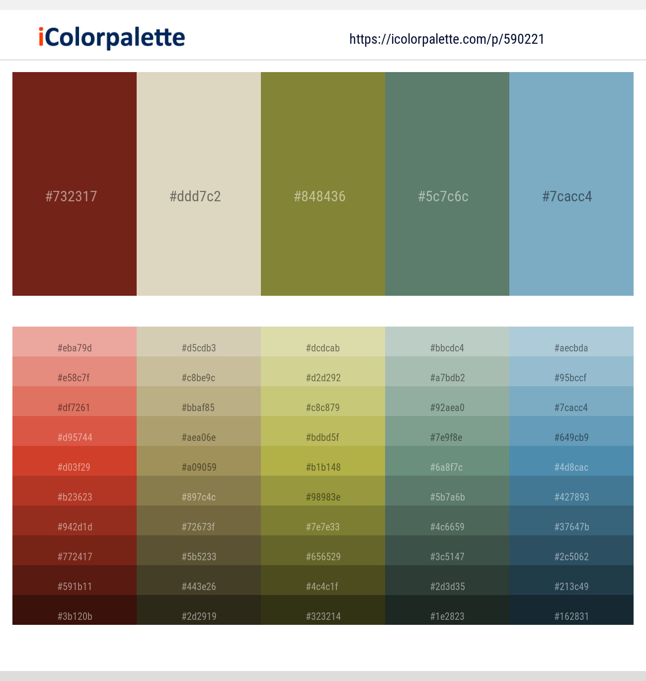 Moccaccino – Tana – Sycamore – Viridian Green – Glacier Color scheme