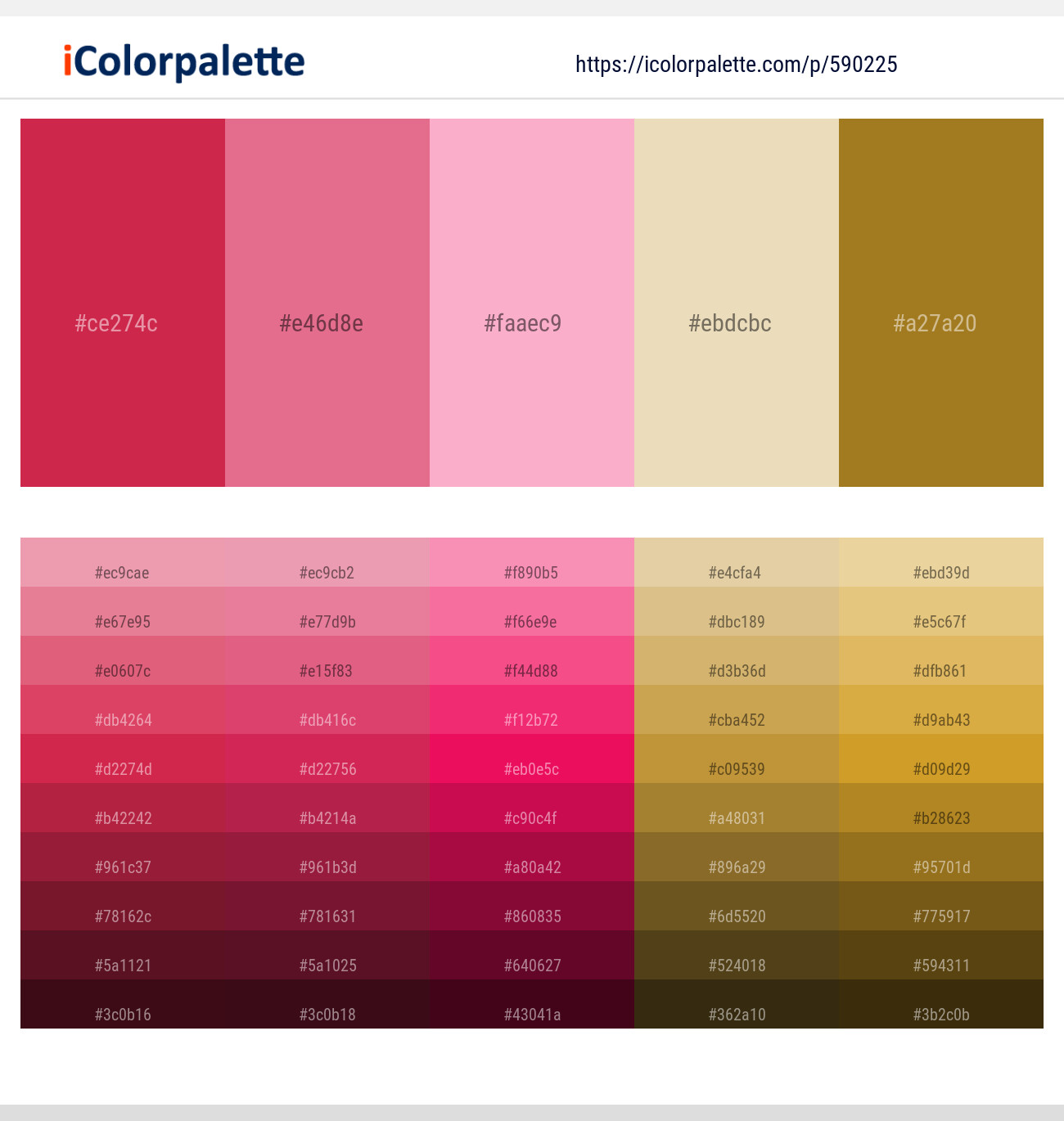 590225Maroon Flush – Deep Blush – Lavender Pink – Raffia – Reef Gold Color scheme