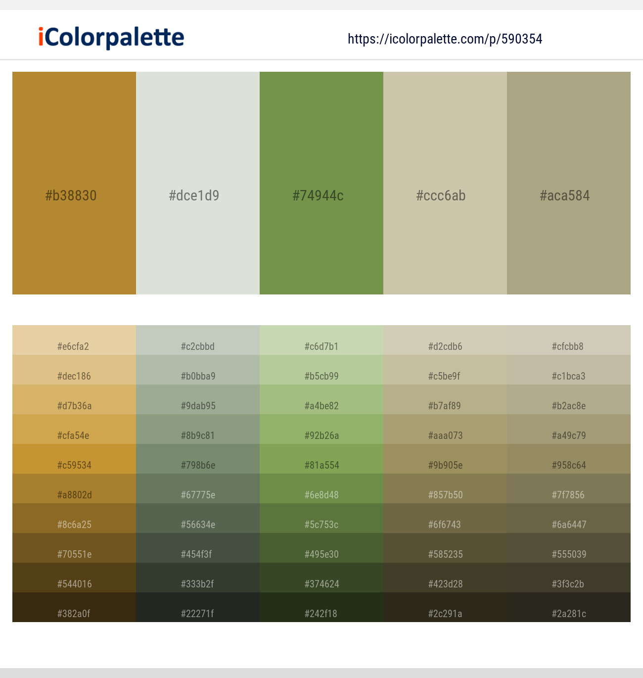 Alpine – Gray Nurse – Asparagus – Thistle Green – Hillary Color scheme