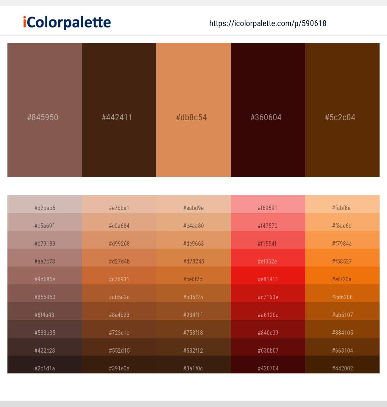 Spicy Mix – Deep Oak – Di Serria – Chocolate – Brown Bramble Color scheme