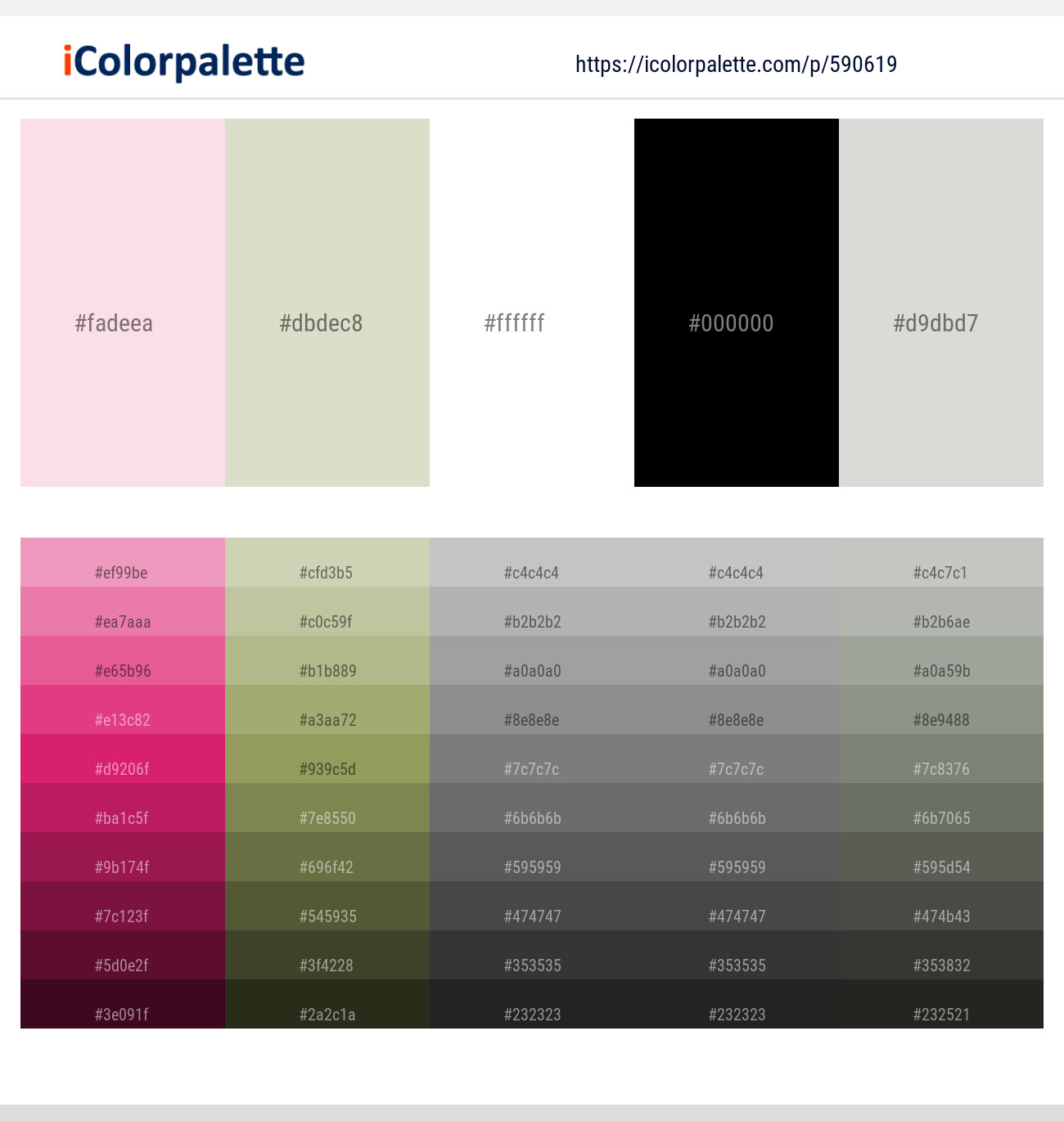 Carousel Pink – Tana – White – Black – Periglacial Blue Color scheme