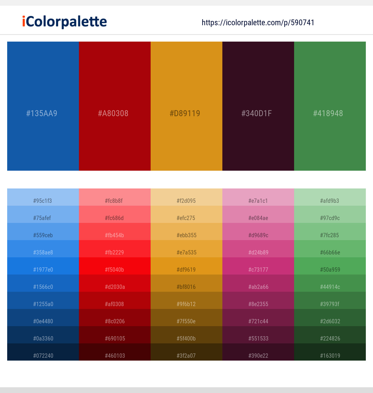 Fun Blue – Sangria – Geebung – Aubergine – Goblin Color scheme
