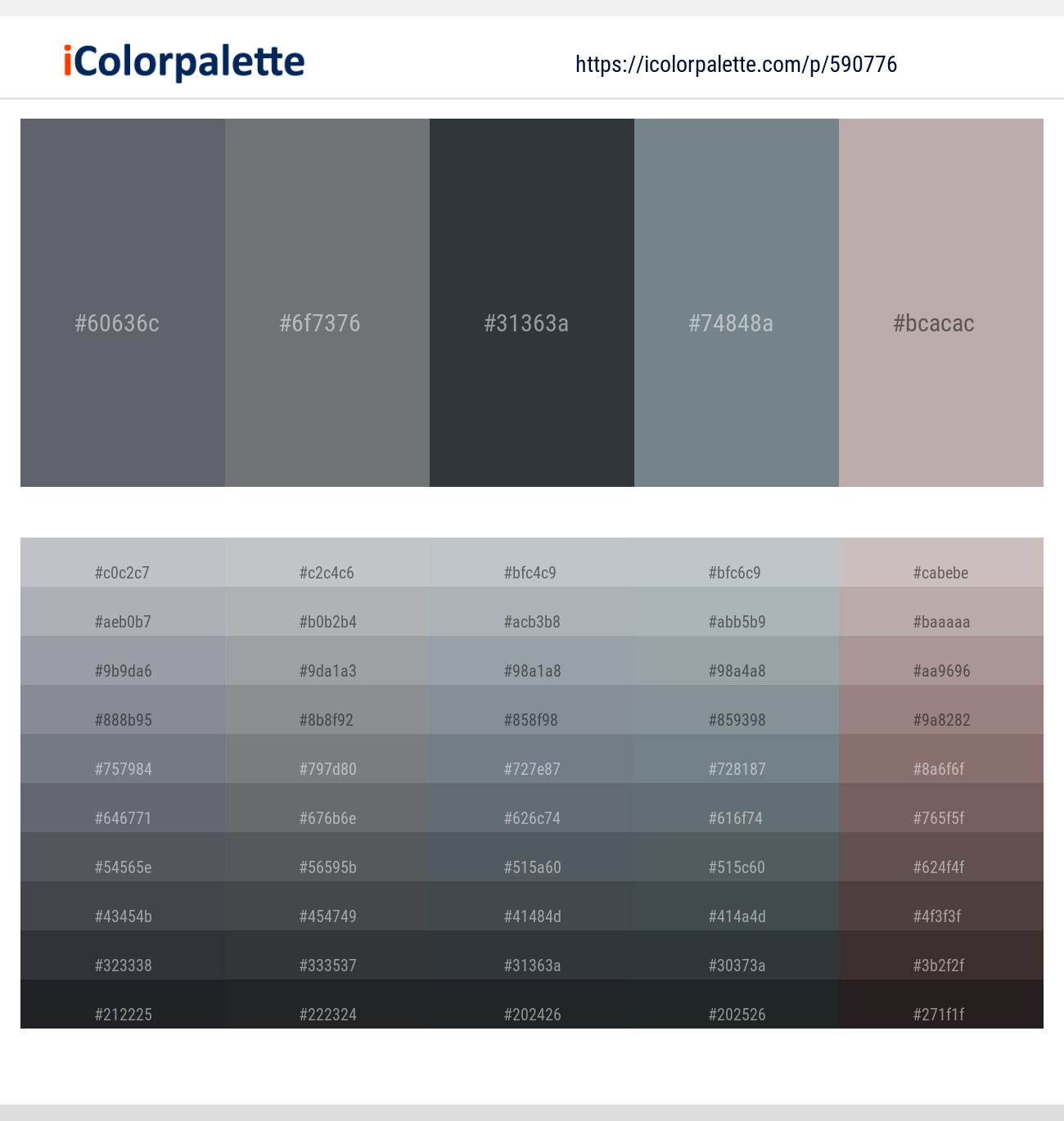 Shuttle Gray – Nevada – Outer Space – Rolling Stone – Nobel Color scheme