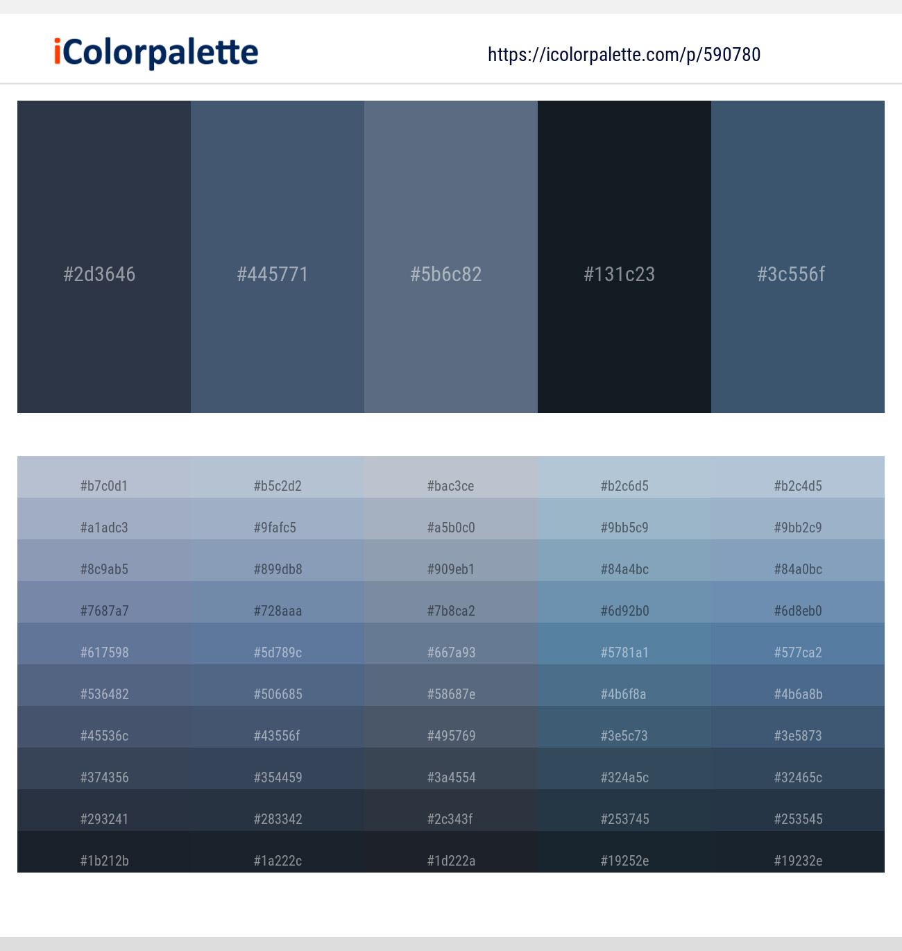 Oxford Blue – Fiord – Shuttle Gray – Bunker – Fiord Color scheme