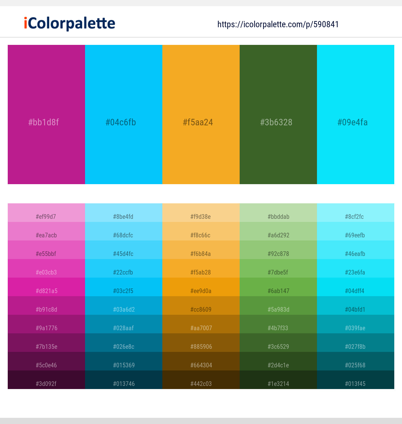 Red Violet – Bright Turquoise – Fuel Yellow – Chalet Green – Cyan / Aqua Color scheme