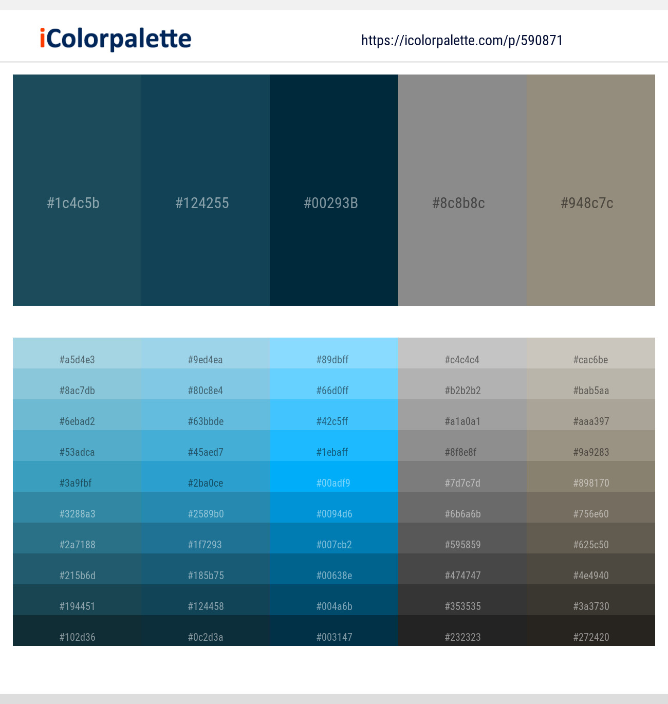 Blue Dianne – Elephant – Daintree – Monsoon – Pale Oyster Color scheme