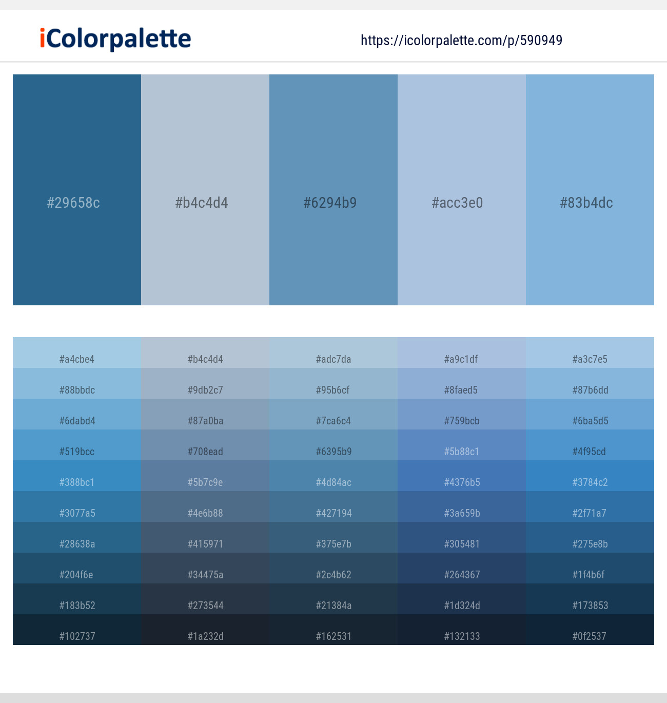 Calypso – Casper – Hippie Blue – Periwinkle Gray – Viking Color scheme