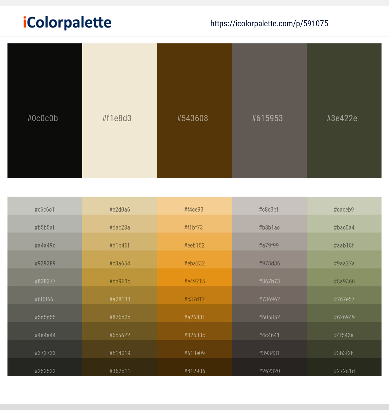 Rangoon Green – Parchment – Deep Bronze – Pine Cone – Kelp Color scheme