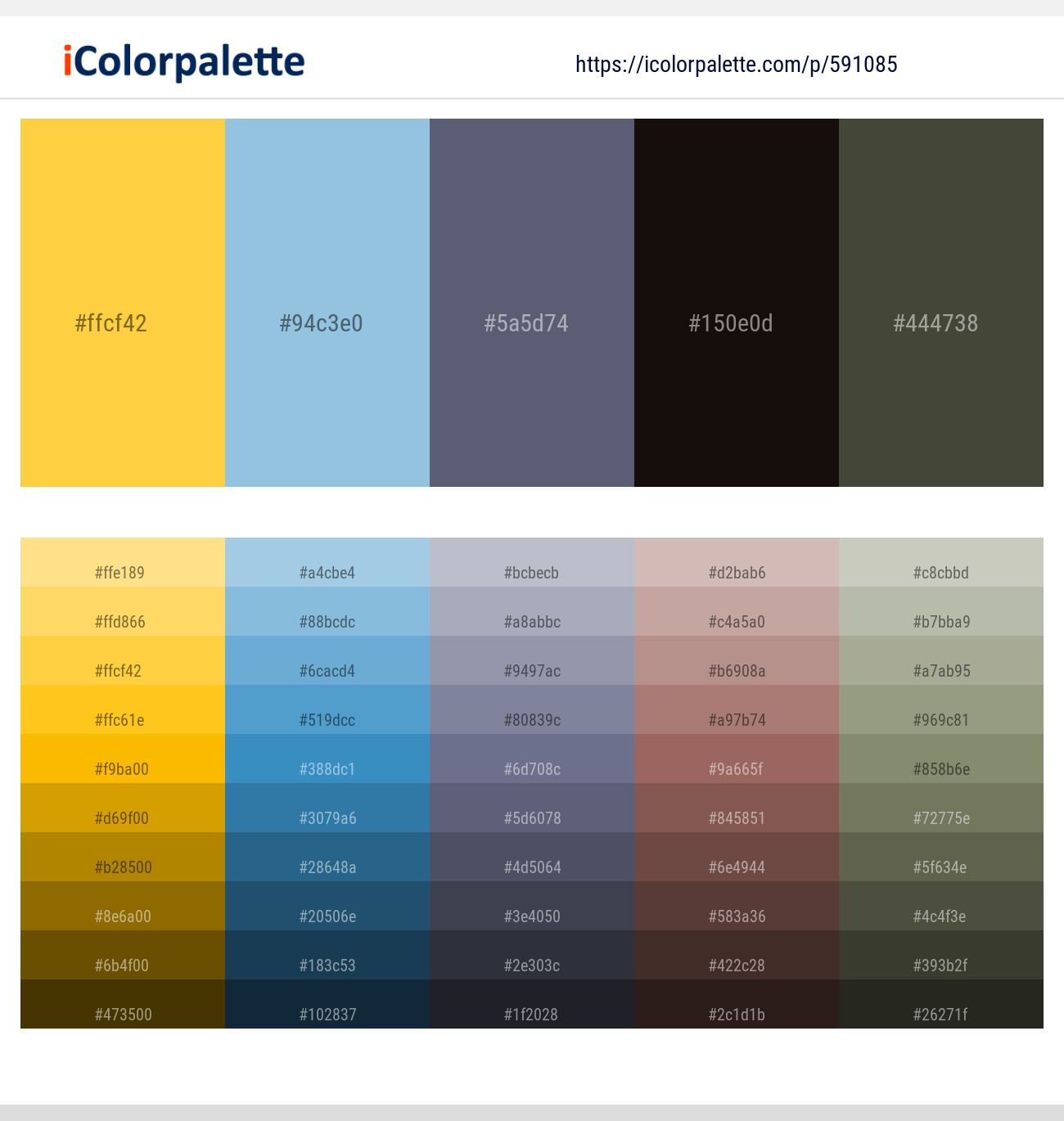Bright Sun – Regent St Blue – Comet – Gondola – Kelp Color scheme