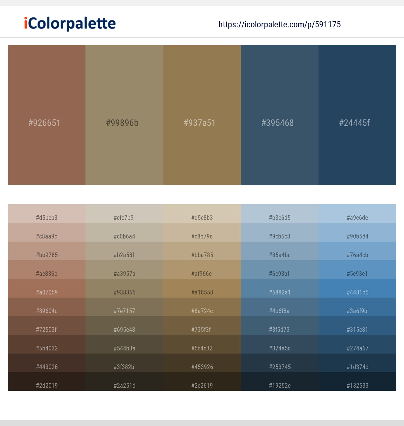 Leather – Arrowtown – Domino – Fiord – Cello Color scheme