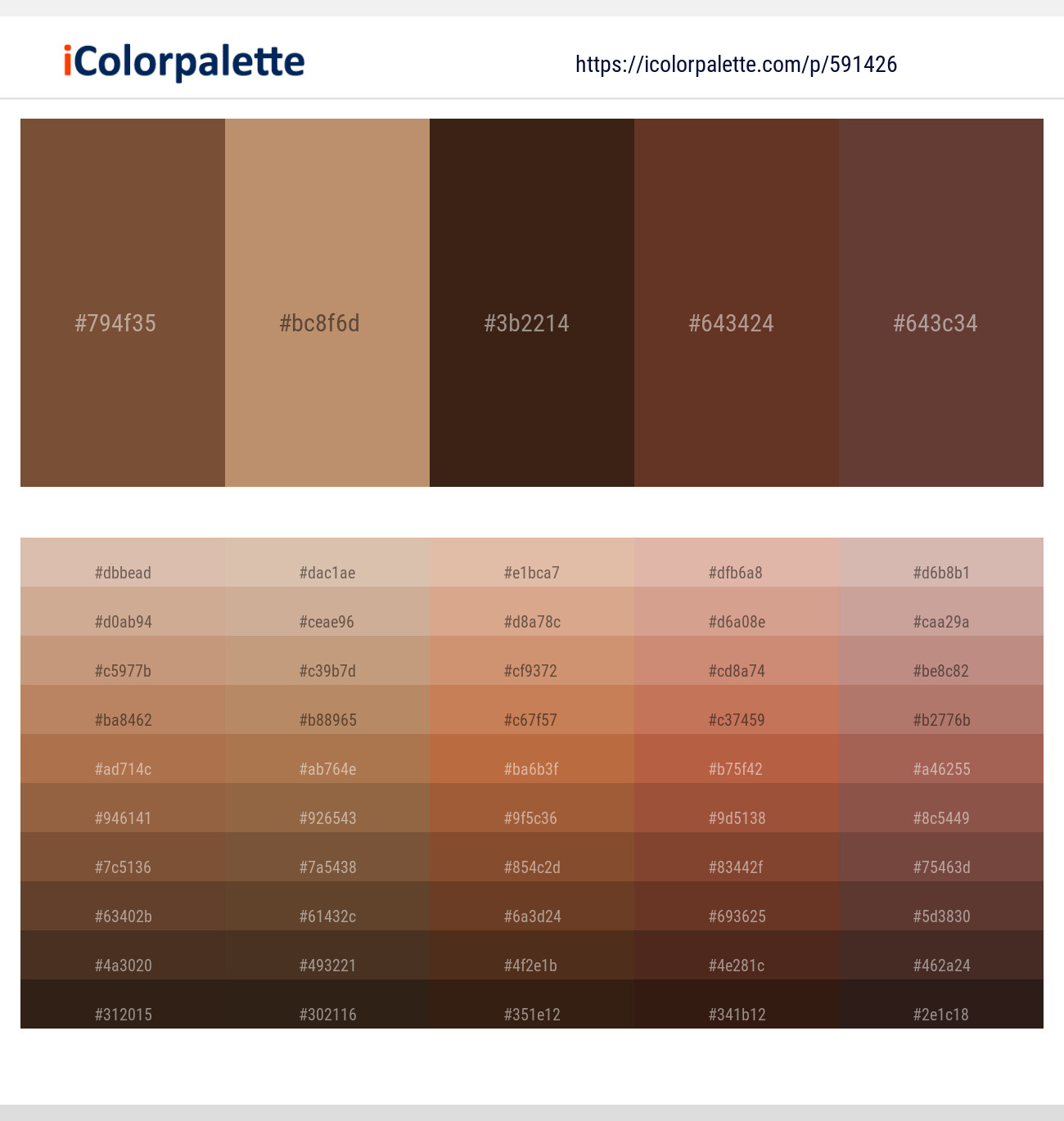 Old Copper – Muddy Waters – Sambuca – Irish Coffee – Quincy Color scheme