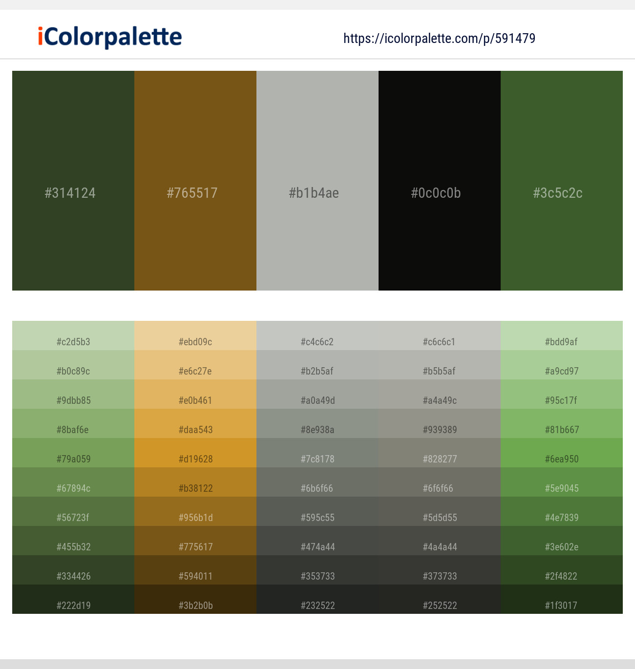 591479Green Kelp – Raw Umber – Green Spring – Rangoon Green – Tom Thumb Color scheme