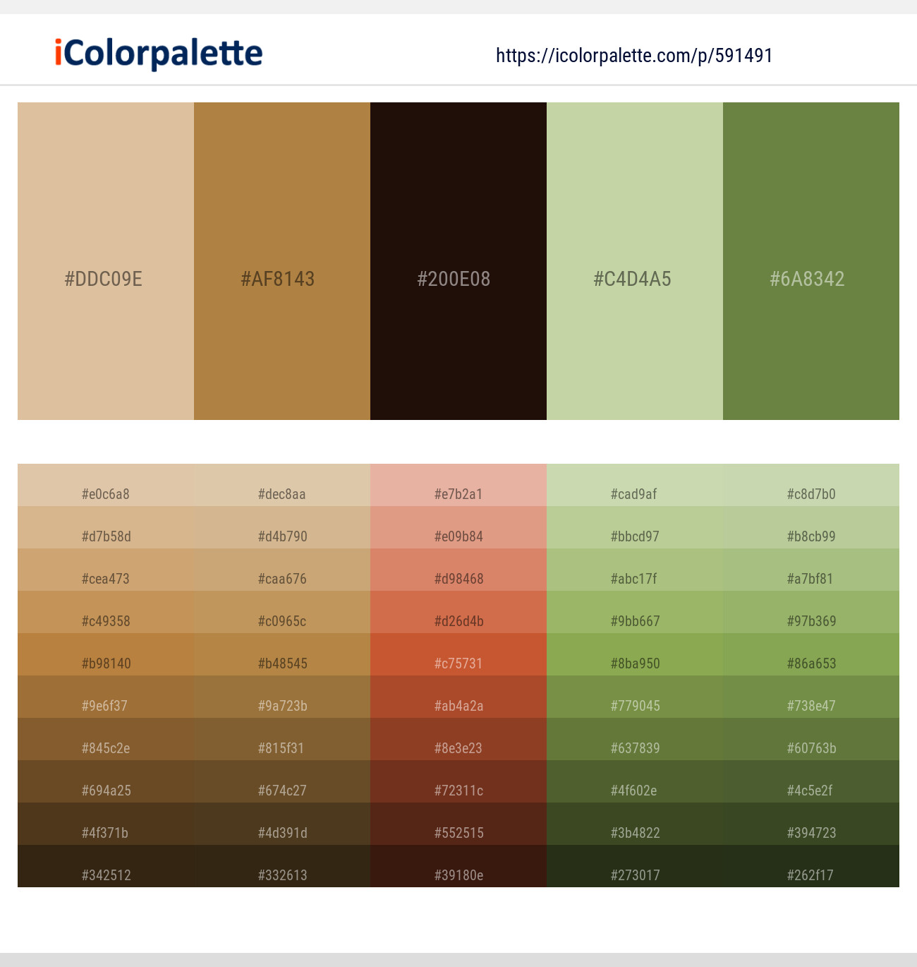 Cameo – Driftwood – Crowshead – Sprout – Dingley Color scheme