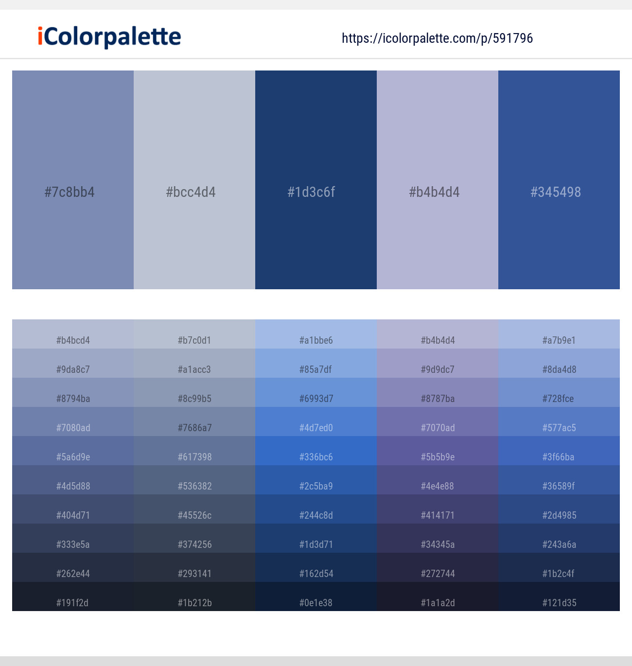 Wild Blue Yonder – Heather – Biscay – Lavender Gray – Sapphire Color scheme