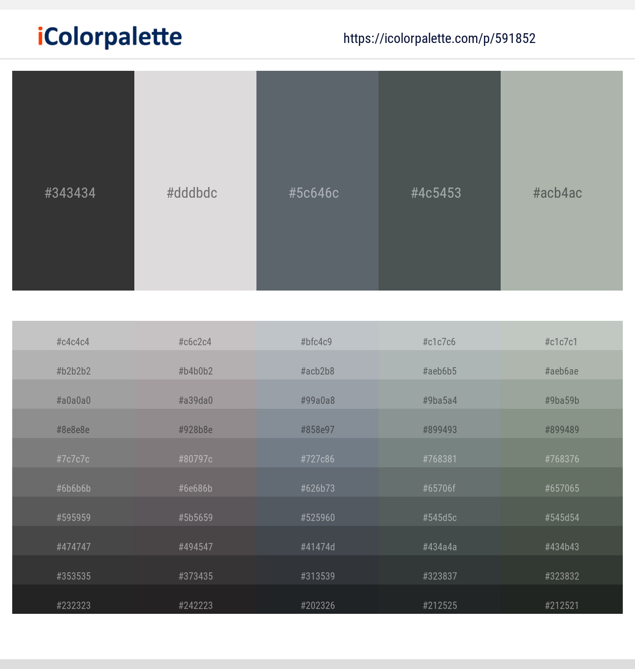 Mine Shaft – Bon Jour – Shuttle Gray – Cape Cod – Norway Color scheme