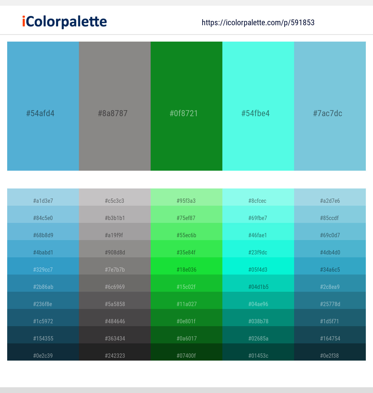 Shakespeare – Gray – Forest Green – Aquamarine – Viking Color scheme
