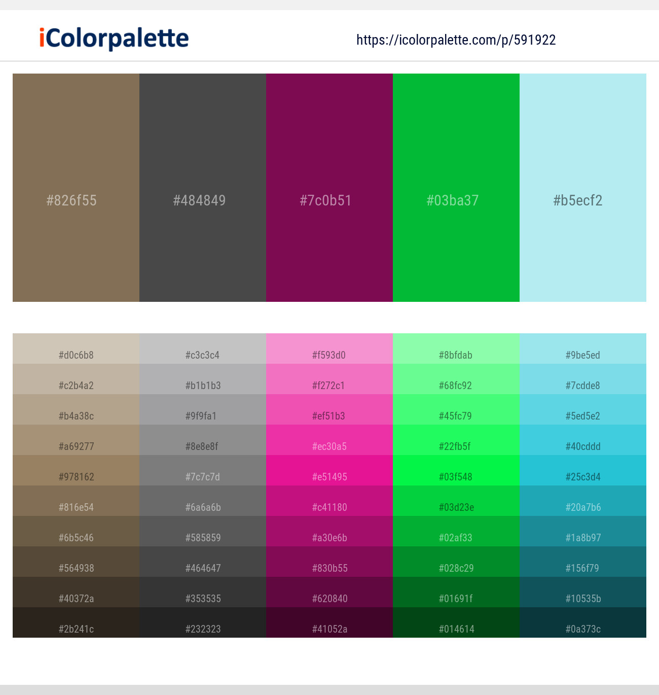 Shadow – Gun Powder – Rose Bud Cherry – Malachite – Blizzard Blue Color scheme