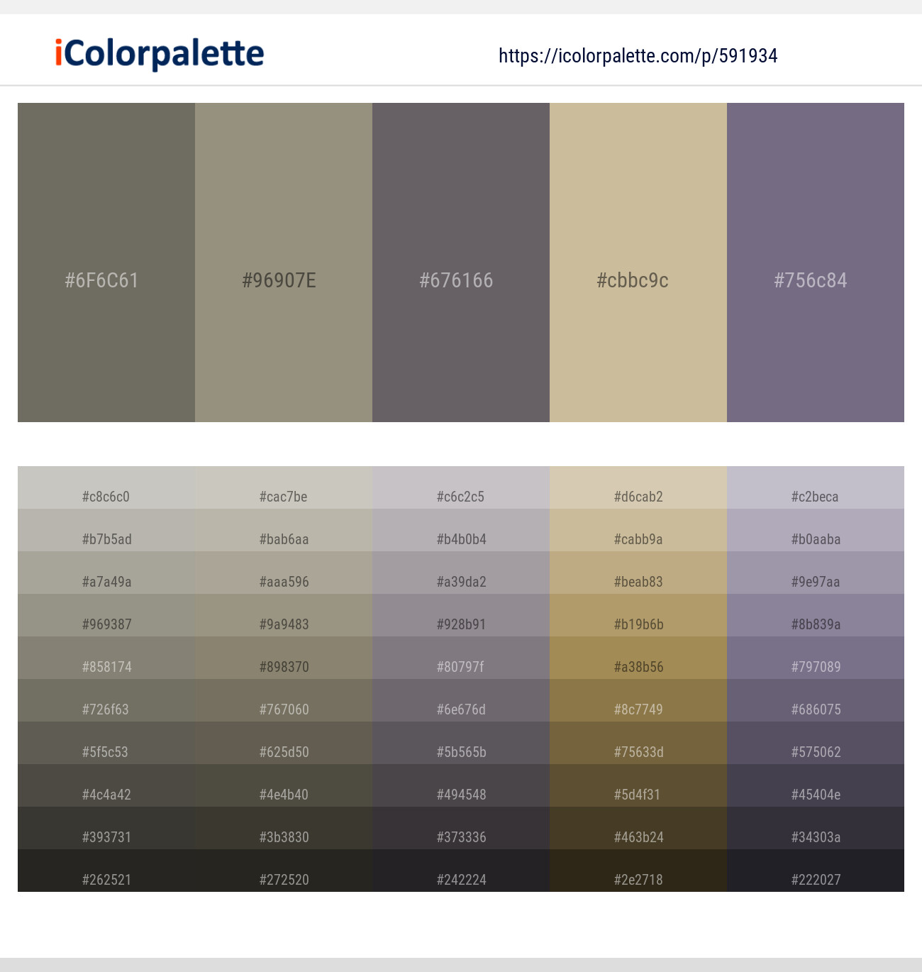 Flint – Pale Oyster – Old Lavender – Coral Reef – Rum Color scheme